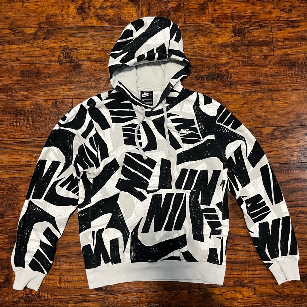 Nike Black And White Logo Hoodie